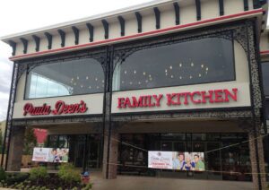 The outside of Paula Deen's Family Kitchen in Pigeon Forge.